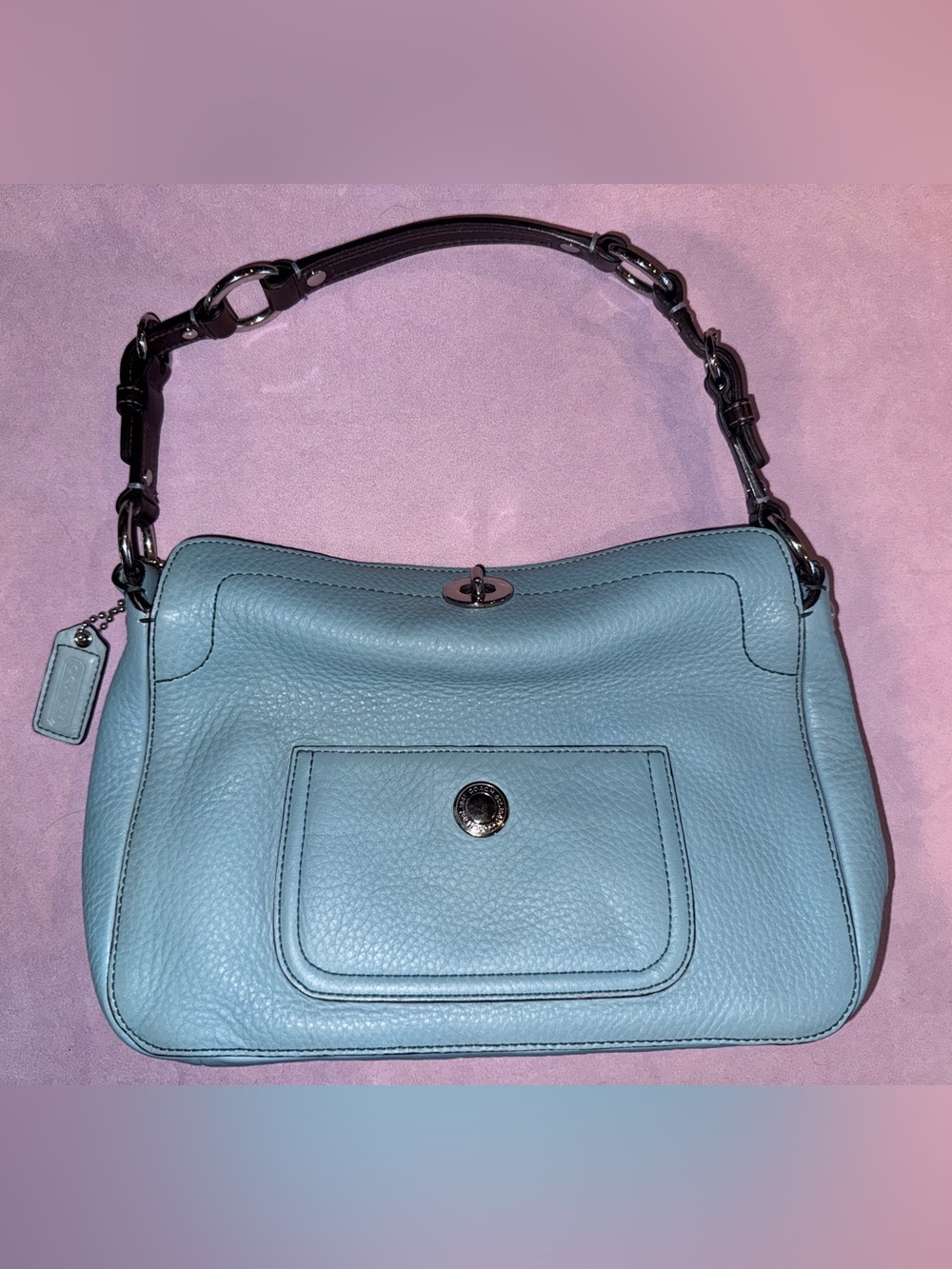 Vintage Coach Chelsea Pebbled Leather Shoulder Bag